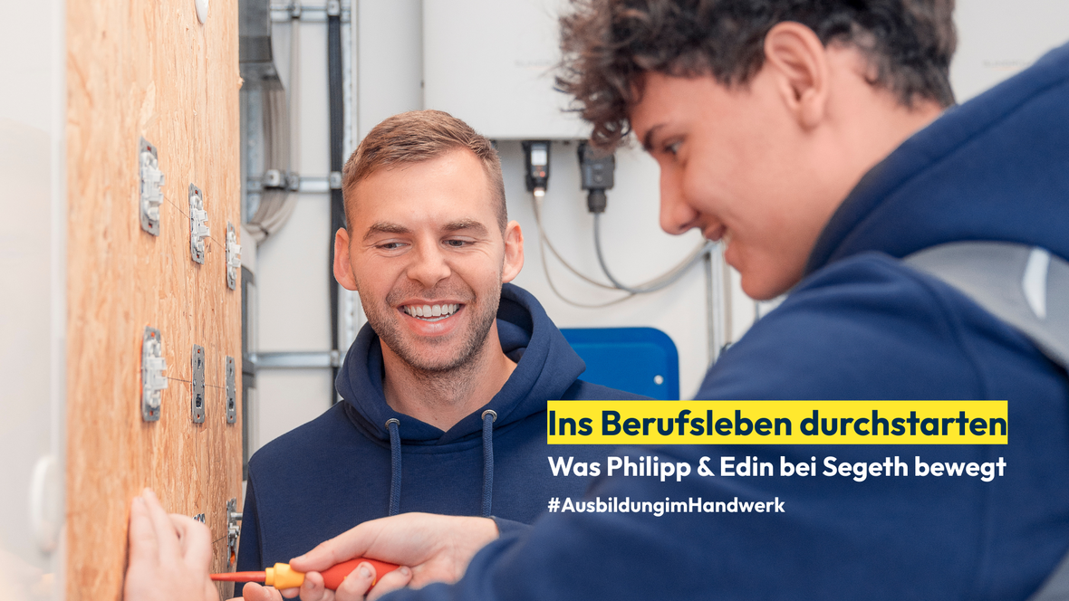 Ausbilder Philipp und Lehrling Edin