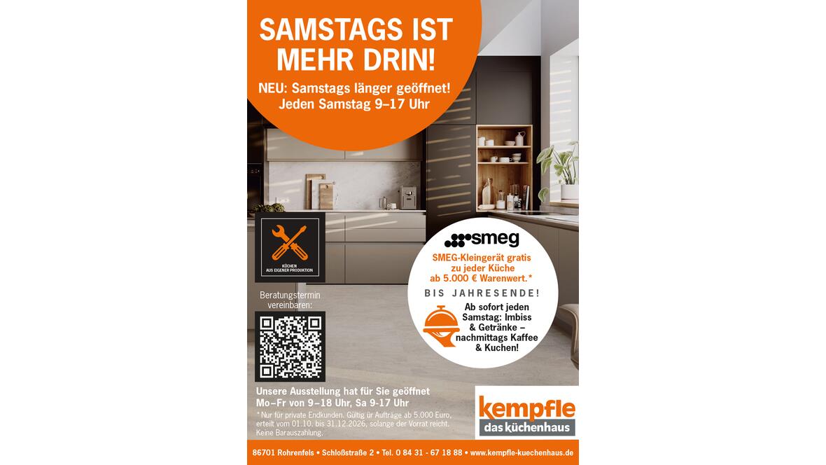 Jeden Samstag 9-17 Uhr
