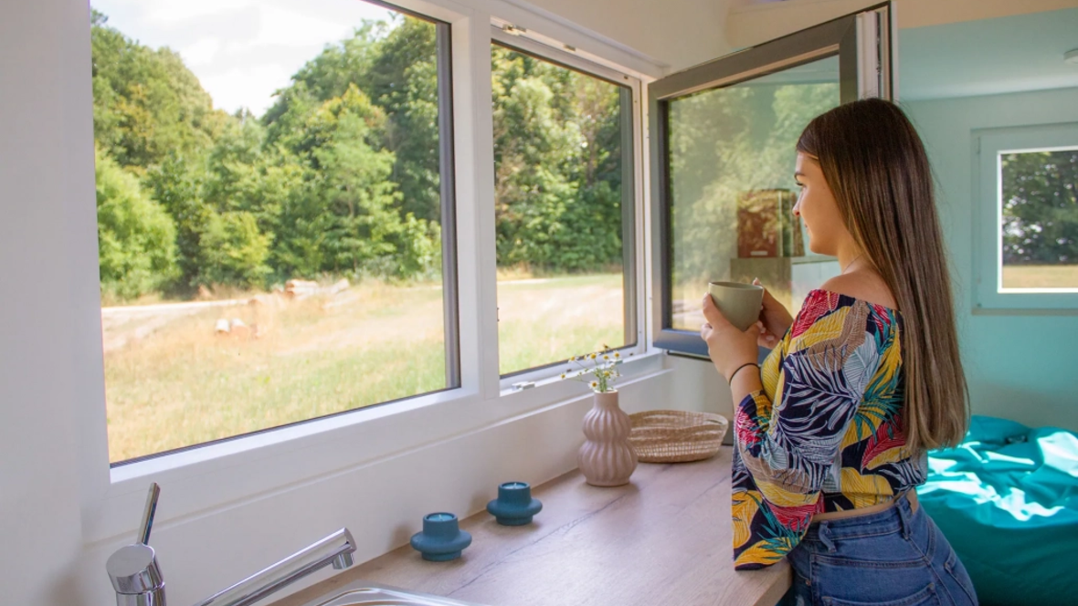 Donau Tiny House - Aussicht Fenster