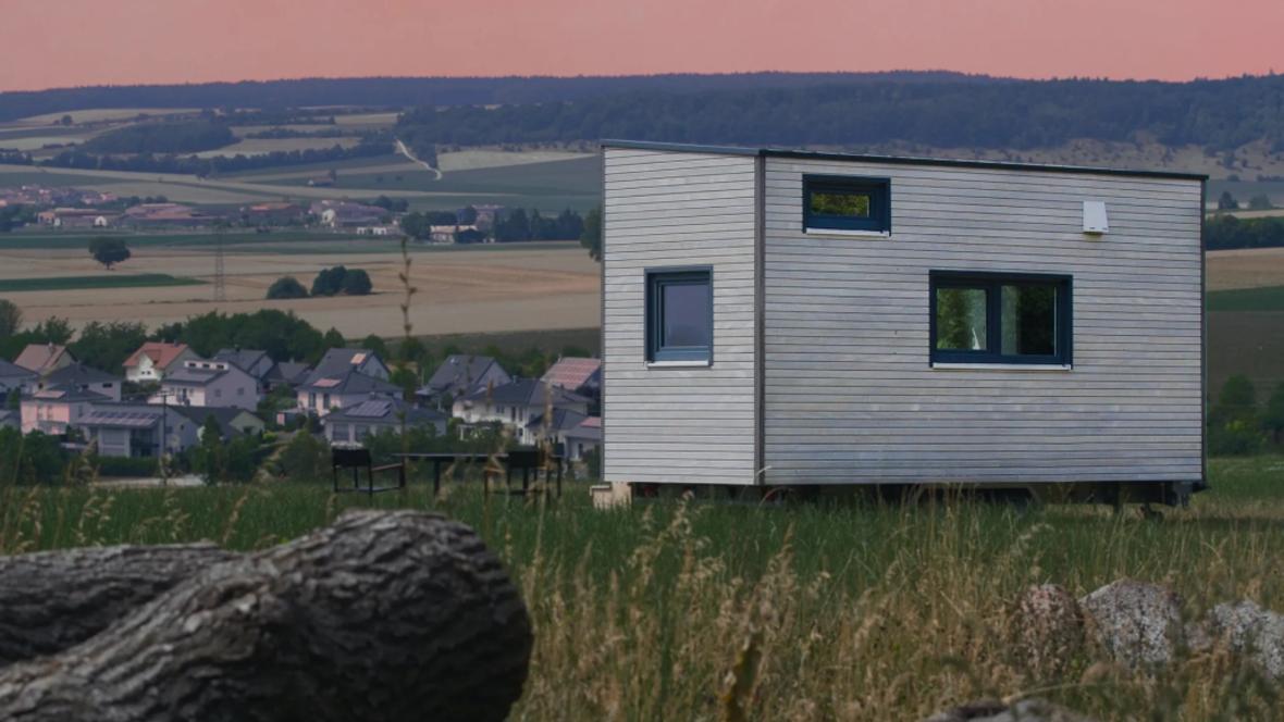 Donau Tiny House - Aussicht Sonnenuntergang