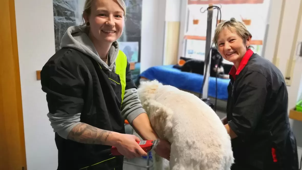 Annelie Siebert mit Silvia Siebert im Hundesalon